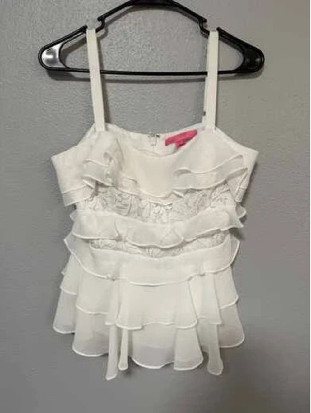 #6133 Lilly Pulitzer White Tiered Ruffle Camisole Size 6